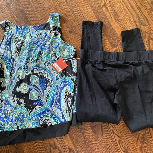 NWT Mossimo XL Leggings Capri Black Roz Ali L Blouse Outfit Lot Set - Picture 9 of 9